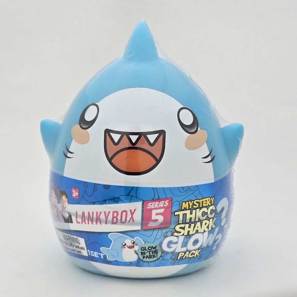 LankyBox Series 5 Mystery Thicc Shark Glow Egg Toy Figure‎ Pack Glow in the Dark
